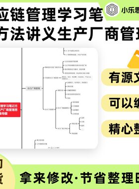 供应链管理学习笔记方法讲义生产厂商管理思维导图Xmind笔记制作