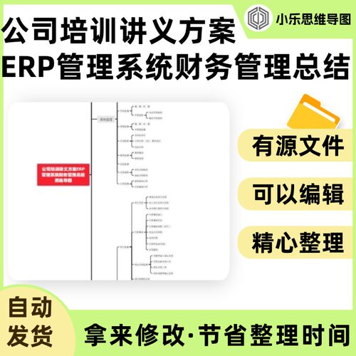 公司培训讲义方案ERP管理系统财务管理总结思维导图Xmind笔记制作