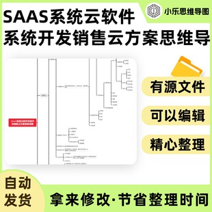 SAAS系统云软件系统开发销售云方案思维导图Xmind笔记制作电子版