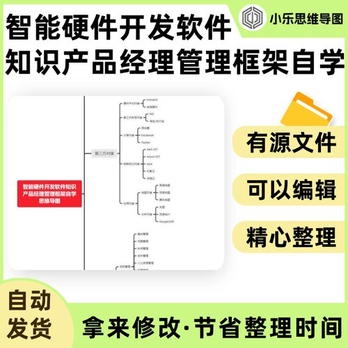 智能硬件开发软件知识产品经理管理框架自学思维导图Xmind笔记制