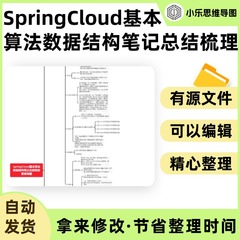SpringCloud基本算法数据结构笔记总结梳理思维导图Xmind笔记制作