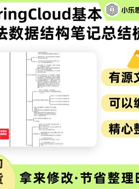 SpringCloud基本算法数据结构笔记总结梳理思维导图Xmind笔记制作