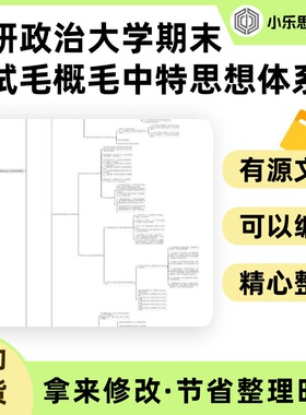 考研政治大学期末考试毛概毛中特思想体系学习笔记思维导图Xmind