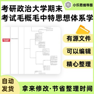 考研政治大学期末考试毛概毛中特思想体系学习笔记思维导图Xmind