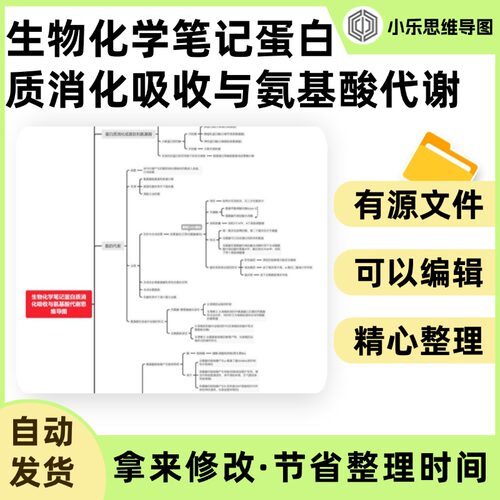 生物化学笔记蛋白质消化吸收与氨基酸代谢思维导图Xmind笔记制作