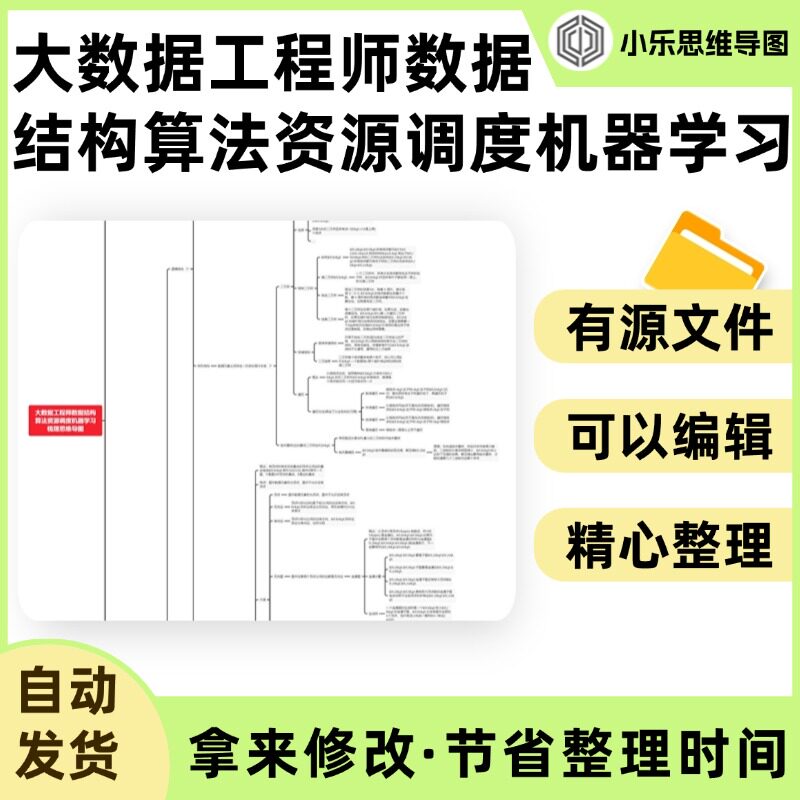 大数据工程师数据结构算法资源调度机器学习梳理思维导图Xmind笔图片