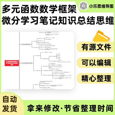 多元函数数学框架微分学习笔记知识总结思维导图Xmind笔记制作电
