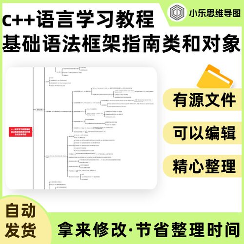 c++语言学习教程基础语法框架指南类和对象总结思维导图Xmind笔记