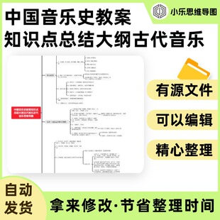 中国音乐史教案知识点总结大纲古代音乐近代音乐思维导图Xmind
