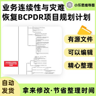 业务连续性与灾难恢复BCPDR项目规划计划思维导图Xmind笔记制作电