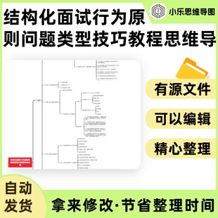 结构化面试行为原则问题类型技巧教程思维导图Xmind笔记制作电子