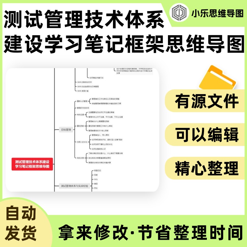 测试管理技术体系建设学习笔记框架思维导图Xmind笔记制作电子版