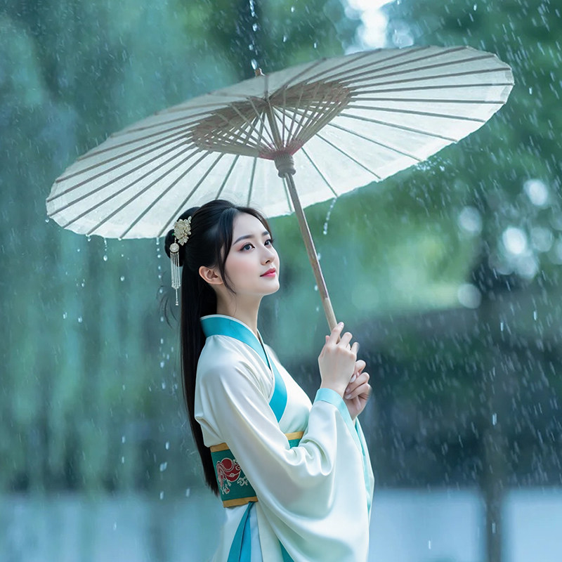 竹制非遗手工油纸伞晴雨两用防雨防晒表演道具伞装饰汉服拍照摄影