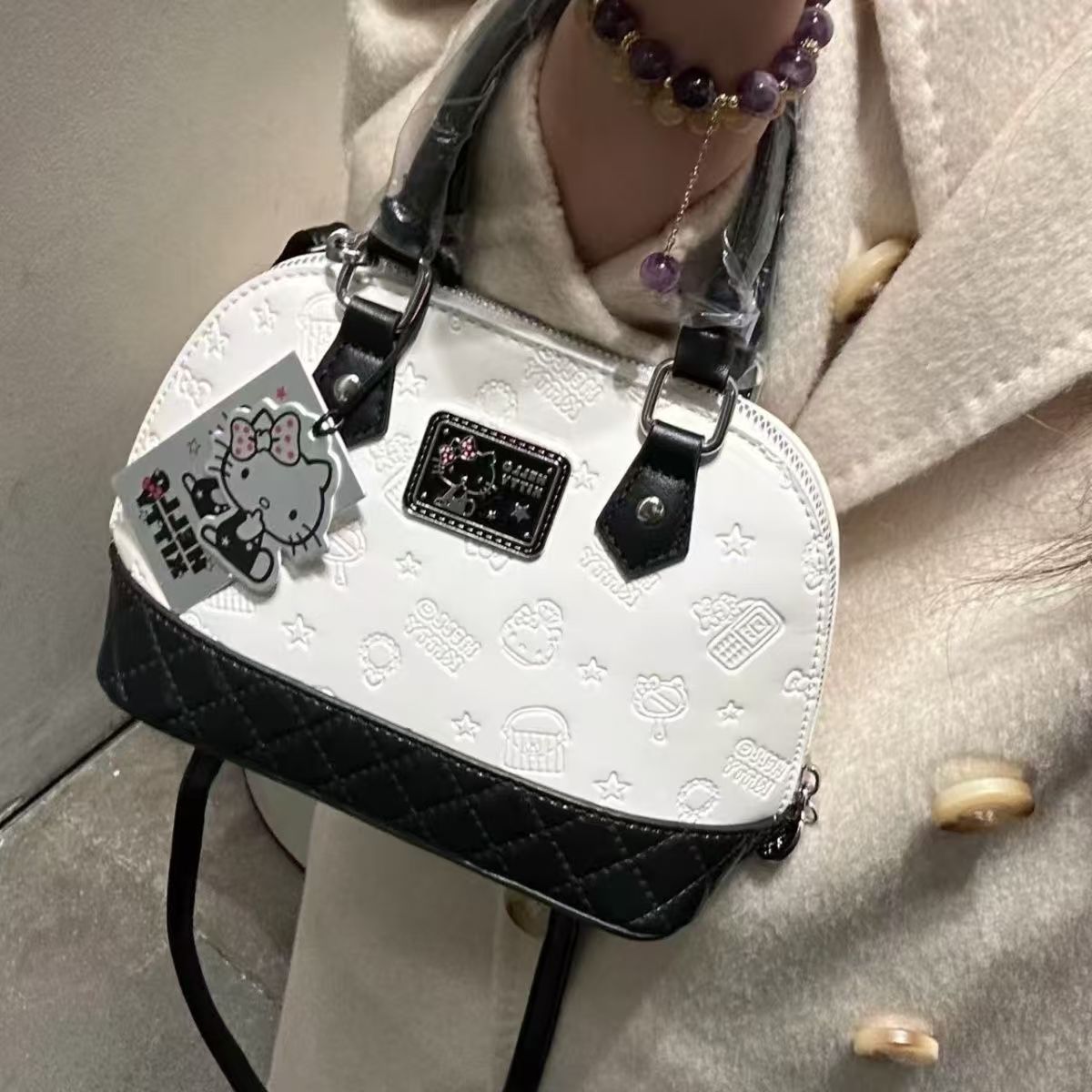 helloKitty黑白系列黑通用款女包