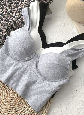 2021固定美背吊带上衣承托聚拢抹胸式内衣外穿ins一体垫背心背心