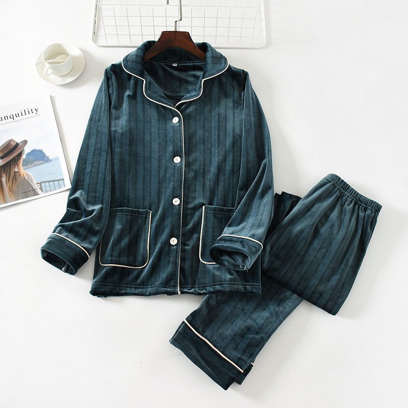 情侣睡衣男秋冬季冬款珊瑚绒保暖不加厚家居服女薄款法兰绒海岛绒