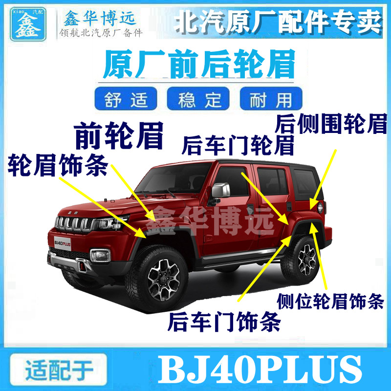 BJ40PLUS轮眉bj40plus叶子板装饰板B40普拉斯黑色磨砂装饰条