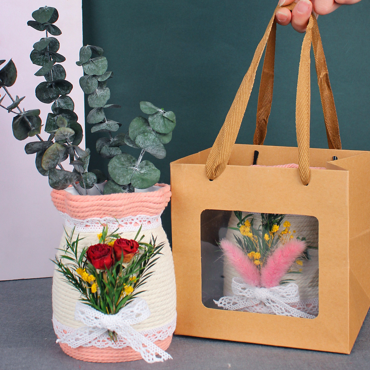 妇女节手工diy花瓶半成品制作干花永生花装饰三八活动实用礼物38,玩具/童车/益智/积木/模型,手工创意粘贴类,淘宝优惠券,粉丝福利购,淘宝优惠卷