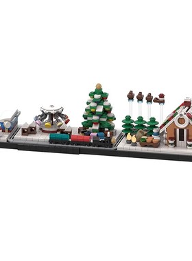 MOC积木 59940圣诞冬季天际线 益智拼装套装跨境创意建筑