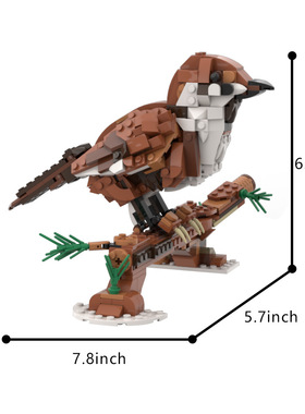 MOC-195794 31154麻雀家禽动物积木摆件  小颗粒益智拼装积木模型