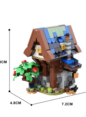 MOC-133028中世纪建筑铁匠屋 DIY21325小颗粒积木益智玩具