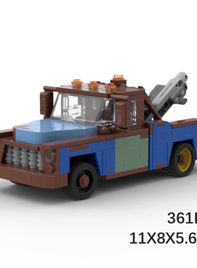 MOC积木兼容国产 72970雪佛兰拖车 创意复古玩具汽车模型组装礼物