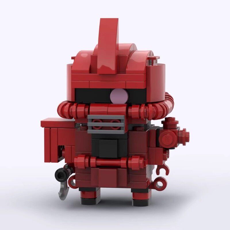 MOC积木 益智拼插 积木套装 方头仔系列 高达SD扎古 红色