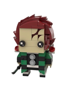 MOC积木 83344 新版灶门炭治郎 鬼灭之刃方头仔 益智玩具