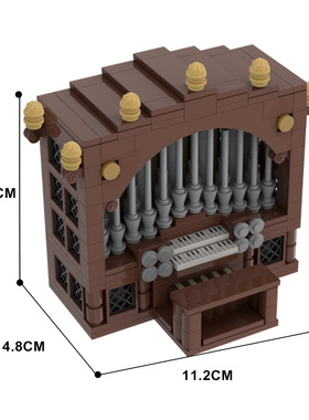 MOC-79520教堂风琴拼装积木 西方古典乐器小颗粒积木模型拼装玩具