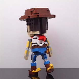 MOC-168463玩具总动员伍迪儿童启蒙积木拼装模型摆件礼物