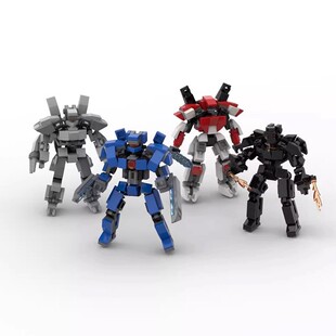 MOC积木兼容国产小颗粒小型机甲 环太平洋系列 危险流浪者外骨骼