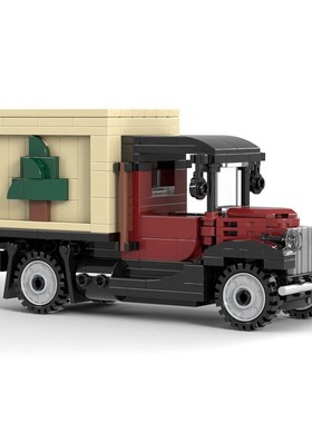 冬季村圣诞树卡车MOC-126375拼装积木汽车益智模型玩具