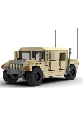 MOC-39702 M998悍马装甲车积木模型小颗粒拼装积木玩具男