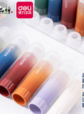 得力纽赛系列固体胶强力高粘度固体胶棒高透明固体胶水ACR材质办公胶棒果冻胶棒涂抹顺畅24支装学生手工胶棒