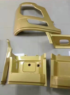 东风天龙曜金工程黄色驾驶室上下车门脚踏板护罩灯框装饰条