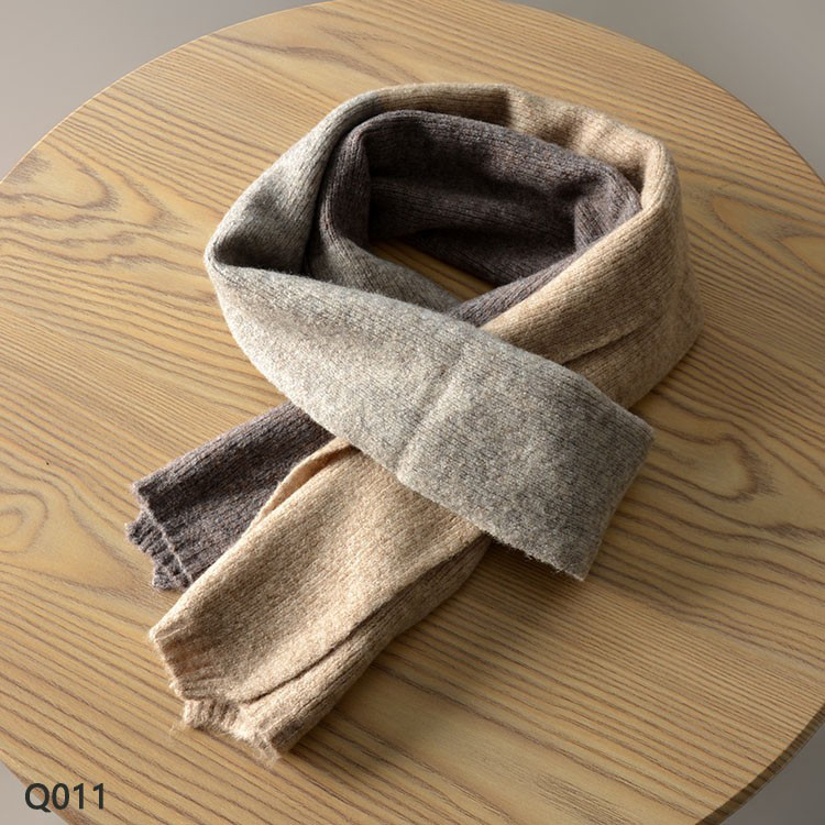 时尚拼色冬季保暖舒适围巾情侣韩版温暖围领围脖含少许羊毛