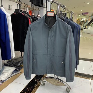 春季立领夹克易打理挺括有型肩部撞色上衣运动外套男HWJAD3D233A