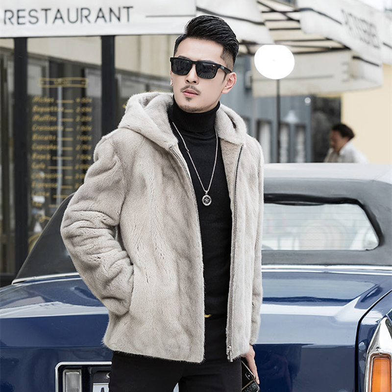 貂皮男士皮草秋冬外套夹克
