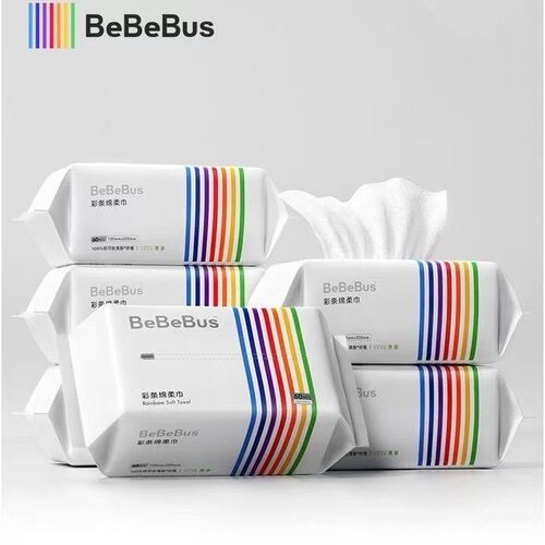 Bebebus婴儿棉柔洗脸巾干湿两用