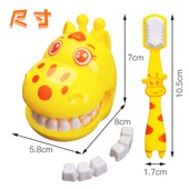 跨境医生玩具儿童长颈鹿刷牙玩具过家家益智互动牙齿清洁玩具男女