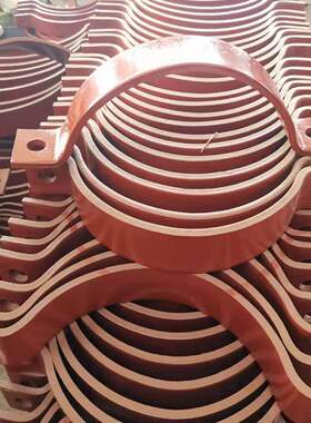 河北厂家生产A5基准型双螺栓管夹DN300不锈钢扁钢抱箍固定滑动