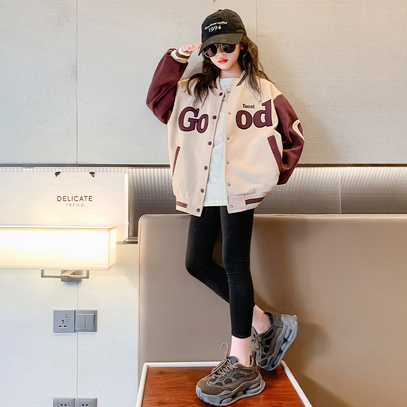 女童外套春秋棒球服儿童休闲上衣