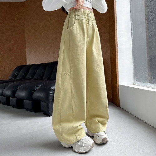 女童休闲裤网红炸街弯刀工装裤