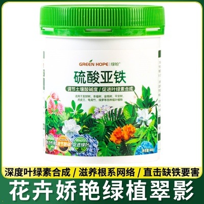 硫酸亚铁花肥料栀子花茶花杜鹃桂花防黄叶盆栽营养土壤调酸水溶肥