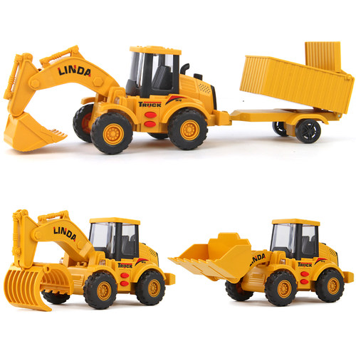 挖掘车工程车林达仿真益智惯性