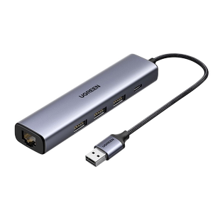 绿联网线转接口usb转以太网口转换器扩展坞连接千兆有线网卡拓展网络宽带typec接头适用于mac笔记本电脑NAS