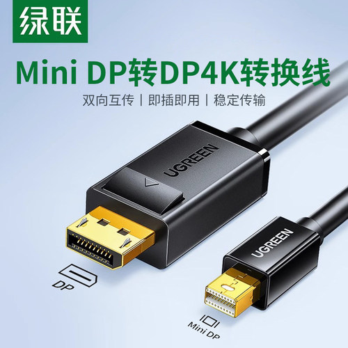 绿联Minidp转DP线音视频连接线
