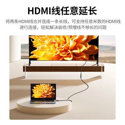 绿联 hdmi母对母延长器2.1对接头高清连接线转接口hdim直通双母头