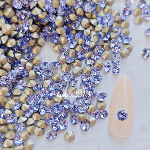 奥钻华子尖底圆钻1088薰衣草紫色283 正品 美甲堆钻耳钉镶嵌钻 施