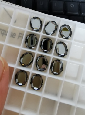 【施】正品奥钻4142镜面椭圆平底花式异形钻瑕疵涂层银色夜影sini